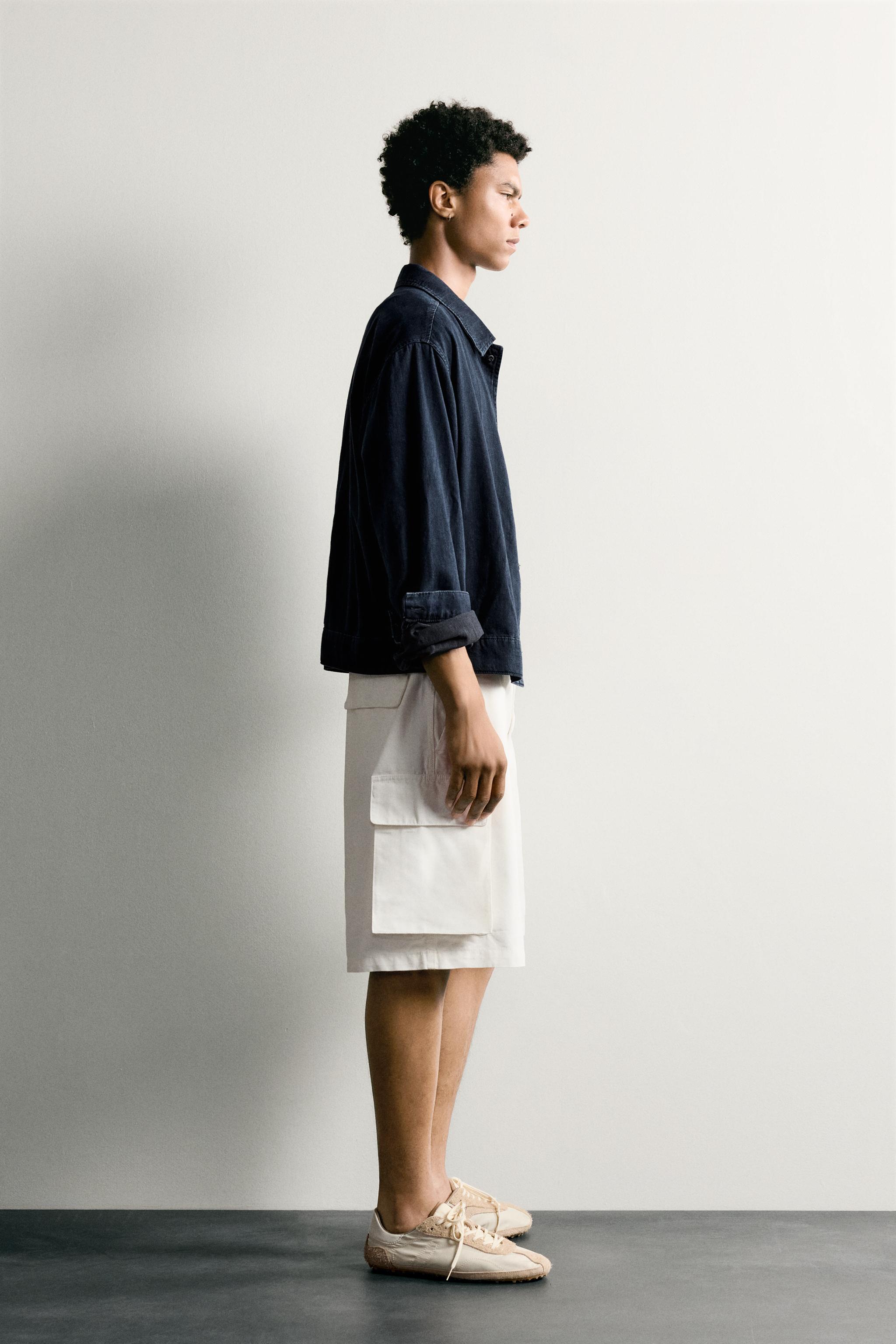 RELAXED FIT CANVAS CARGO SHORTS